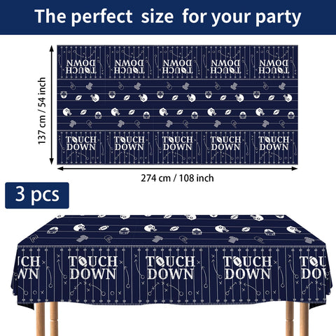 3Pcs Navy Rugby Field Party Tablecloth - Grencian