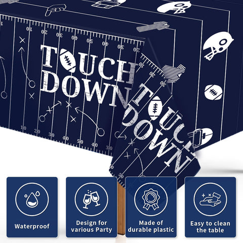 3Pcs Navy Rugby Field Party Tablecloth - Grencian