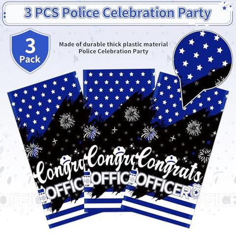 3Pcs Police Academy Graduate Party Tablecloth