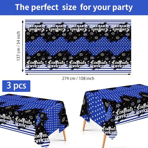 3Pcs Police Academy Graduate Party Tablecloth