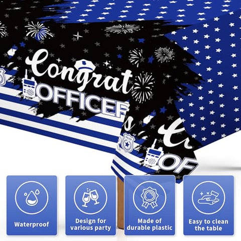 3Pcs Police Academy Graduate Party Tablecloth