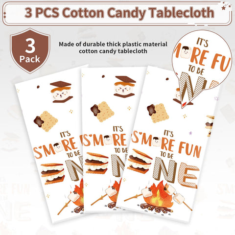 3Pcs S'More 1st Birthday Party Tablecloth - Grencian