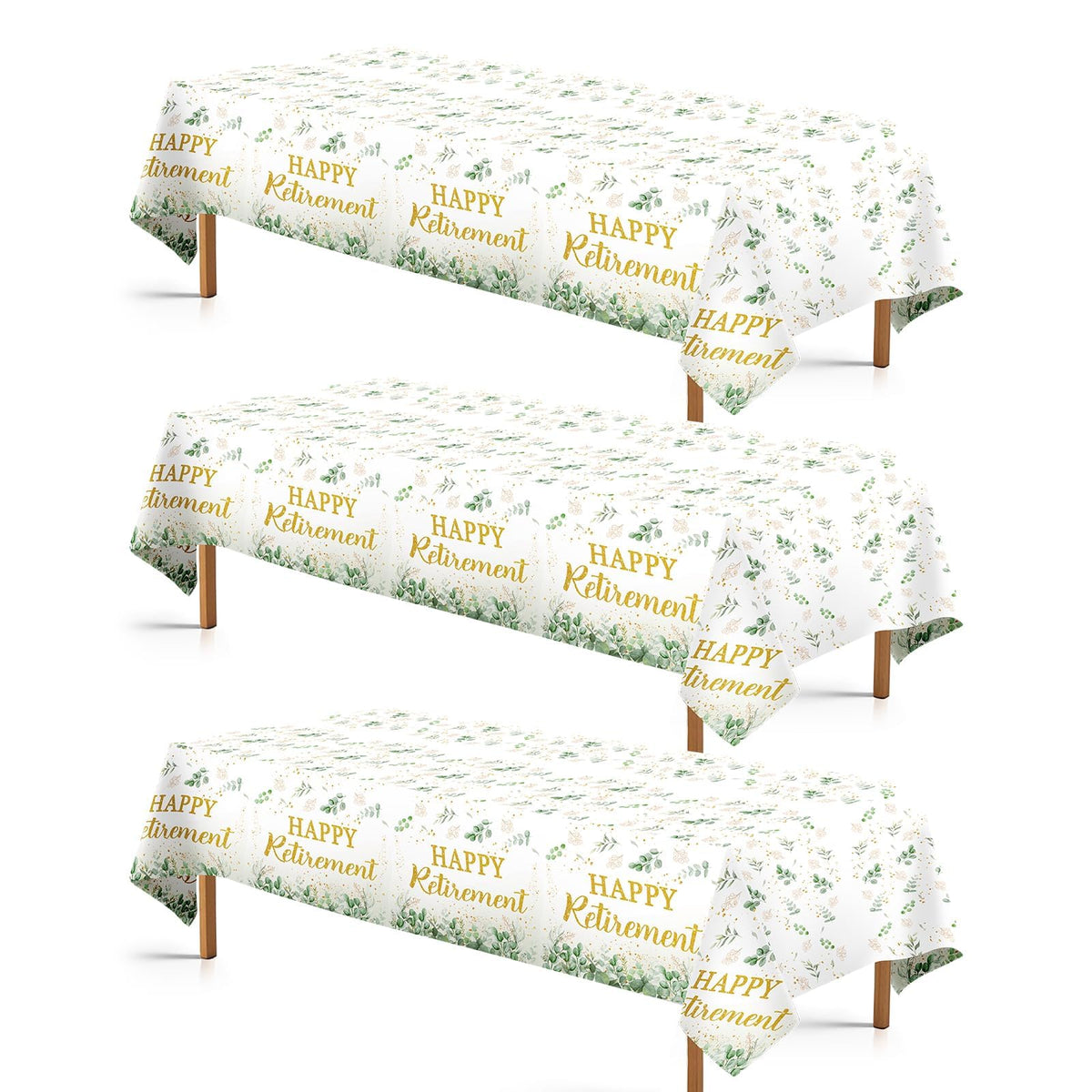 3Pcs Sage Green Retirement Party Tablecloth - Grencian