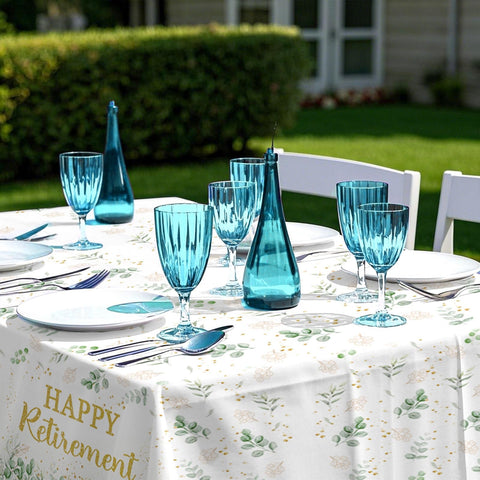 3Pcs Sage Green Retirement Party Tablecloth - Grencian