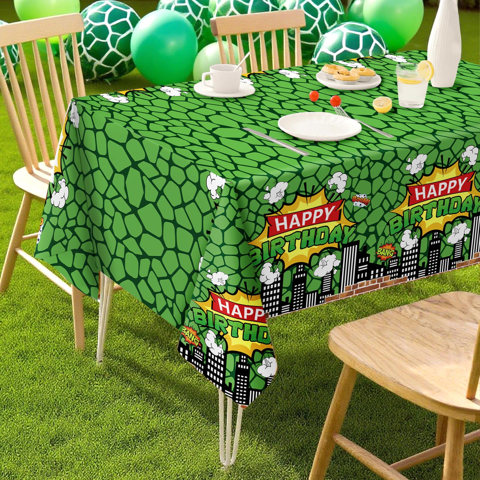 3Pcs Turtle Birthday Party Tablecloth - Grencian