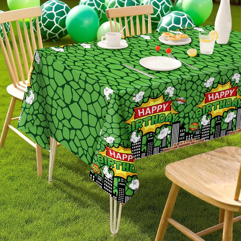 3Pcs Turtle Birthday Party Tablecloth - Grencian
