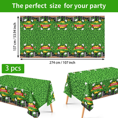 3Pcs Turtle Birthday Party Tablecloth - Grencian