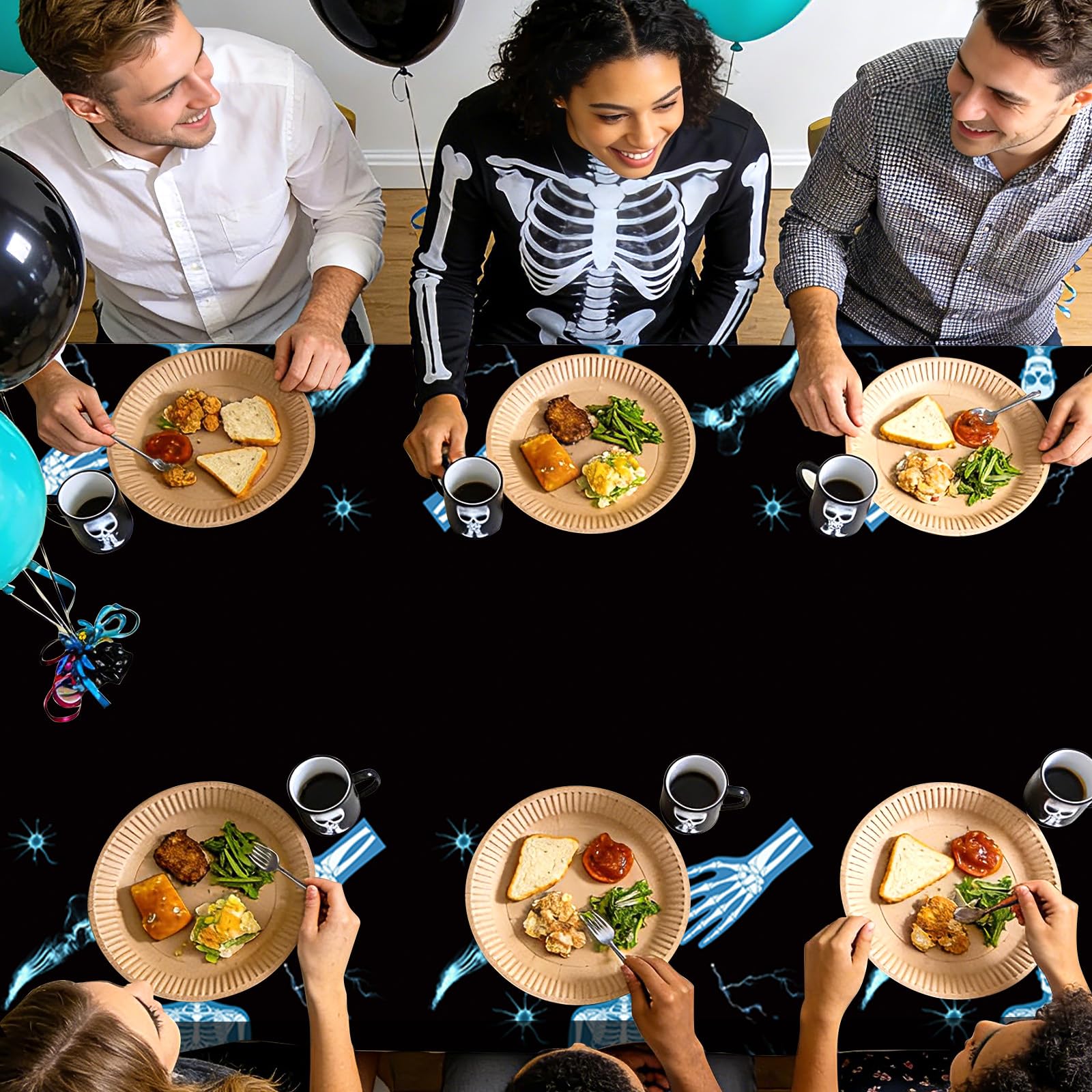 3Pcs X Ray Skeleton Party Tablecloth - Grencian