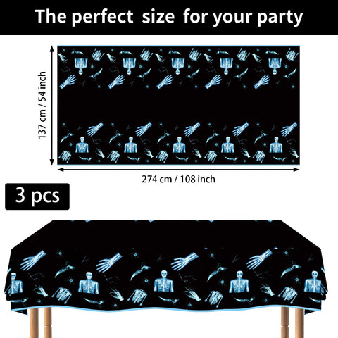 3Pcs X Ray Skeleton Party Tablecloth - Grencian