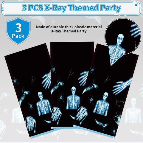 3Pcs X Ray Skeleton Party Tablecloth - Grencian