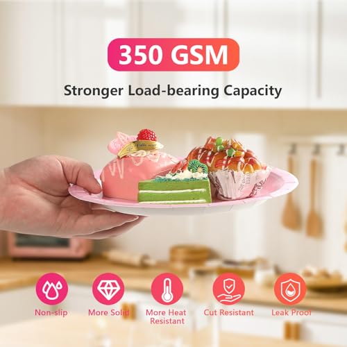420 Pcs Pink Orange Plates Napkins Cups Forks - Grencian