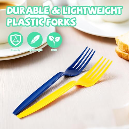 420 Pcs Rainbow Disposable Plastic Forks - Grencian
