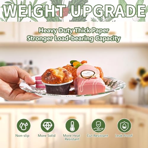 50 Pcs 10 Inch Berries and Pine Party Paper Plates - Grencian