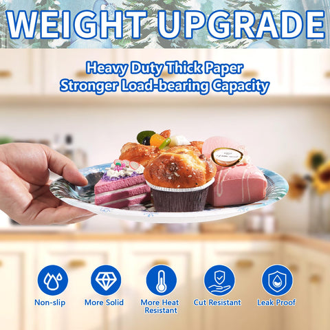 50 Pcs 10 Inch Blue Gnome Party Paper Plates - Grencian