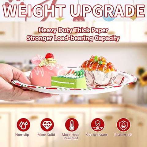 50 Pcs 10 Inch Christmas Wonderful Time Party Paper Plates - Grencian