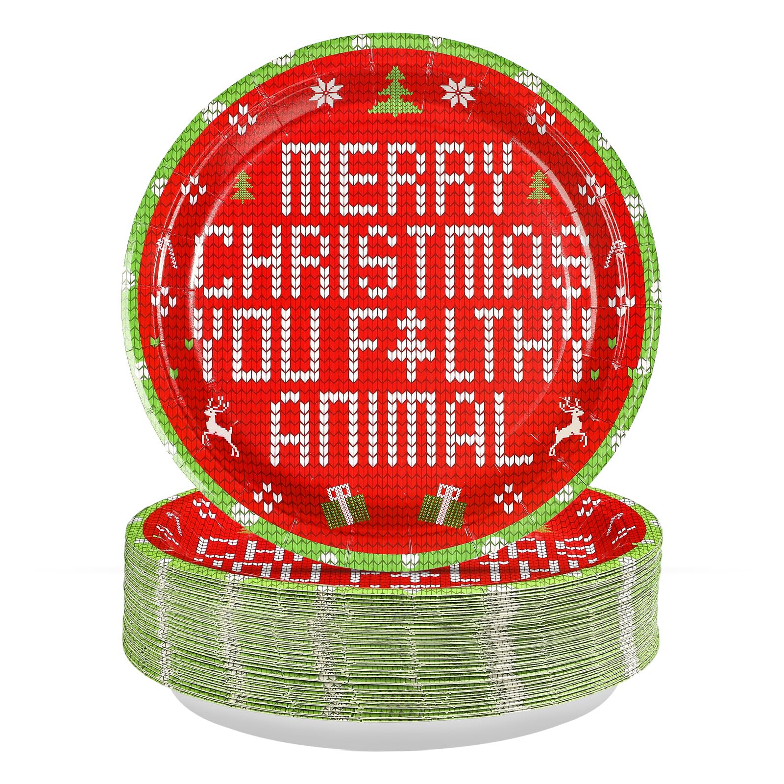 50 Pcs 10 Inch Funny Xmas Movie Party Paper Plates - Grencian