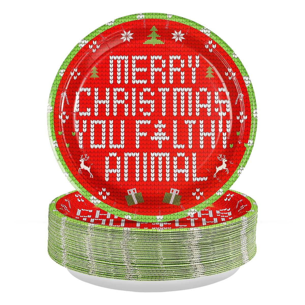 50 Pcs 10 Inch Funny Xmas Movie Party Paper Plates - Grencian