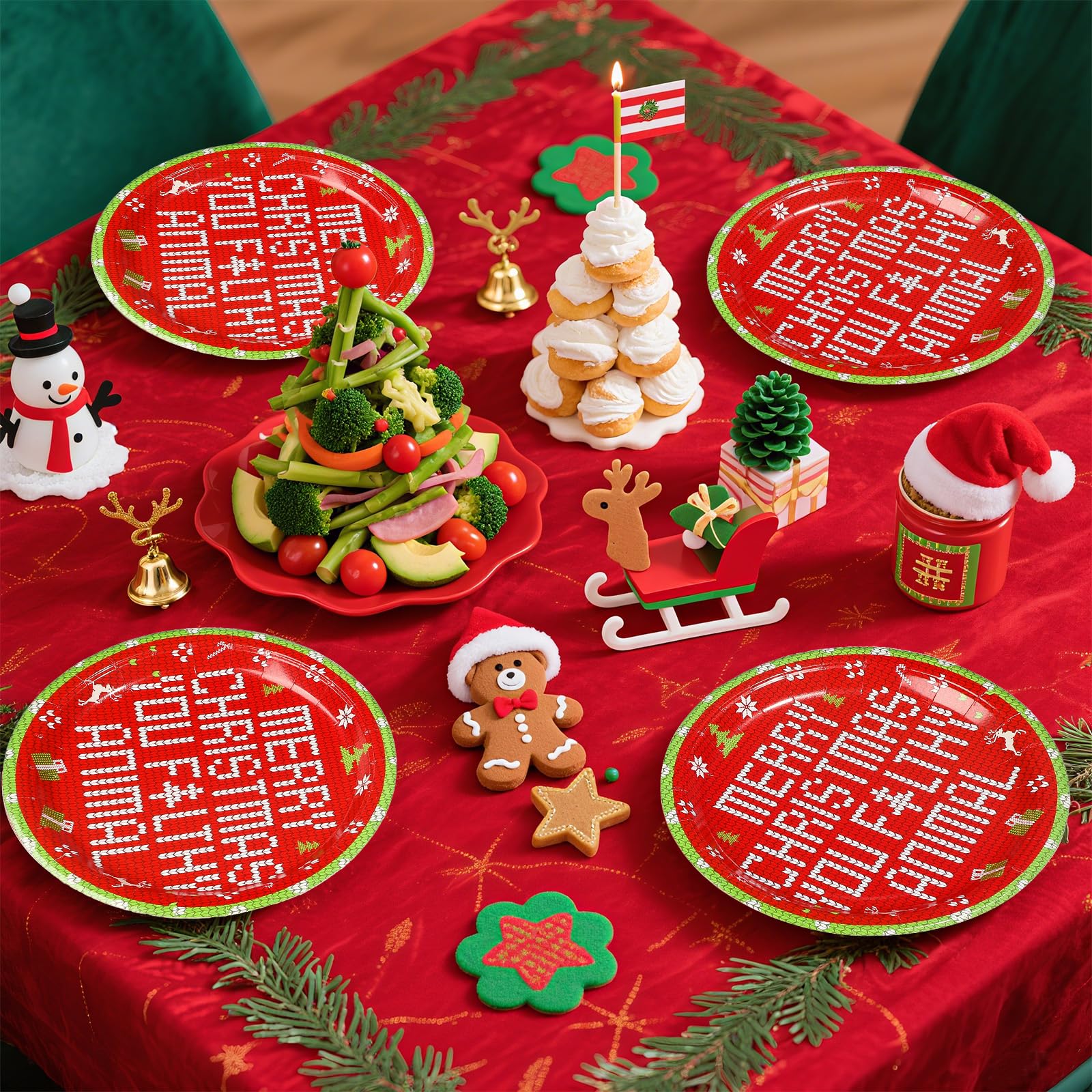 50 Pcs 10 Inch Funny Xmas Movie Party Paper Plates - Grencian