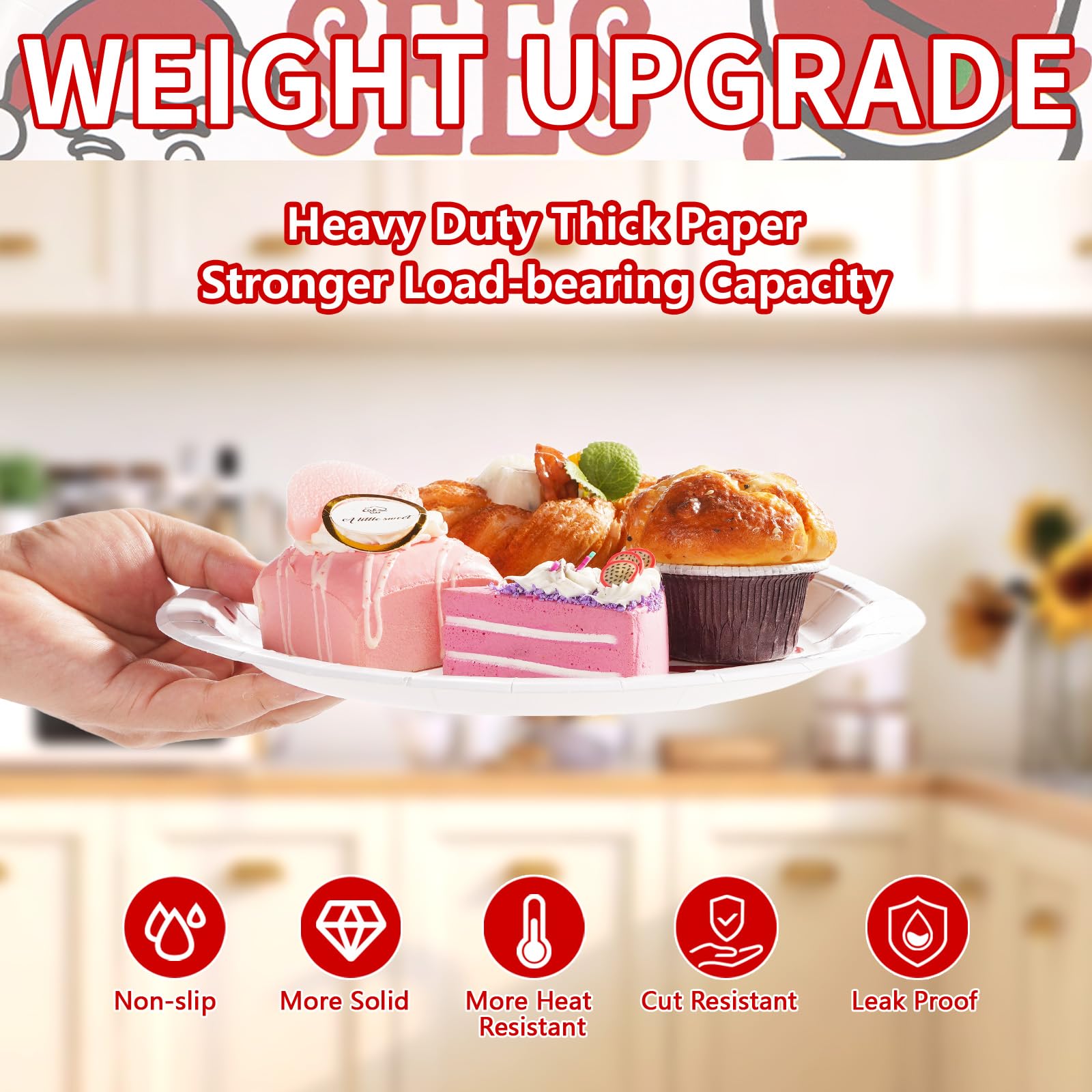 50 Pcs 10 Inch Xmas Drinking Party Paper Plates - Grencian