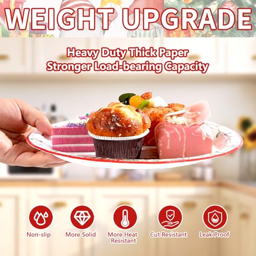 50 Pcs 10 Inch Xmas Tree Gnome Party Paper Plates - Grencian