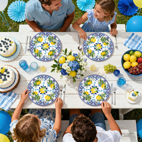 50 Pcs 10-inch Capri Lemon Party Paper Plates - Grencian