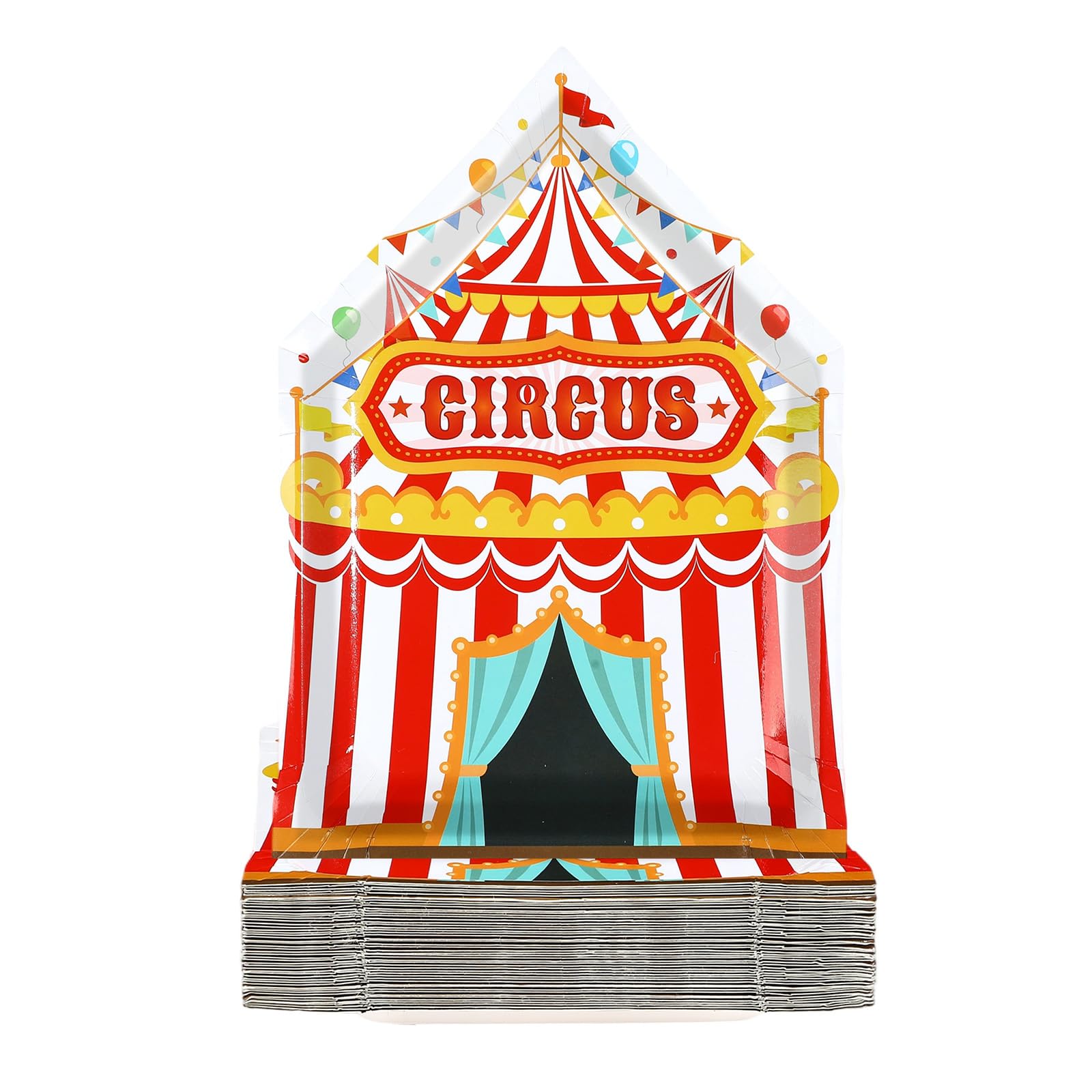50 Pcs 10-inch Carnival Circus Party Paper Plates - Grencian