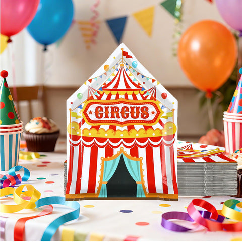 50 Pcs 10-inch Carnival Circus Party Paper Plates - Grencian