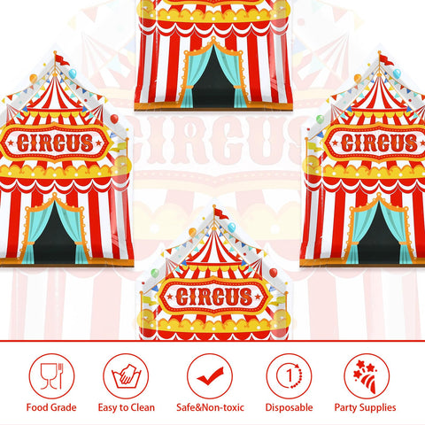 50 Pcs 10-inch Carnival Circus Party Paper Plates - Grencian