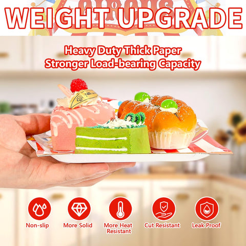 50 Pcs 10-inch Carnival Circus Party Paper Plates - Grencian