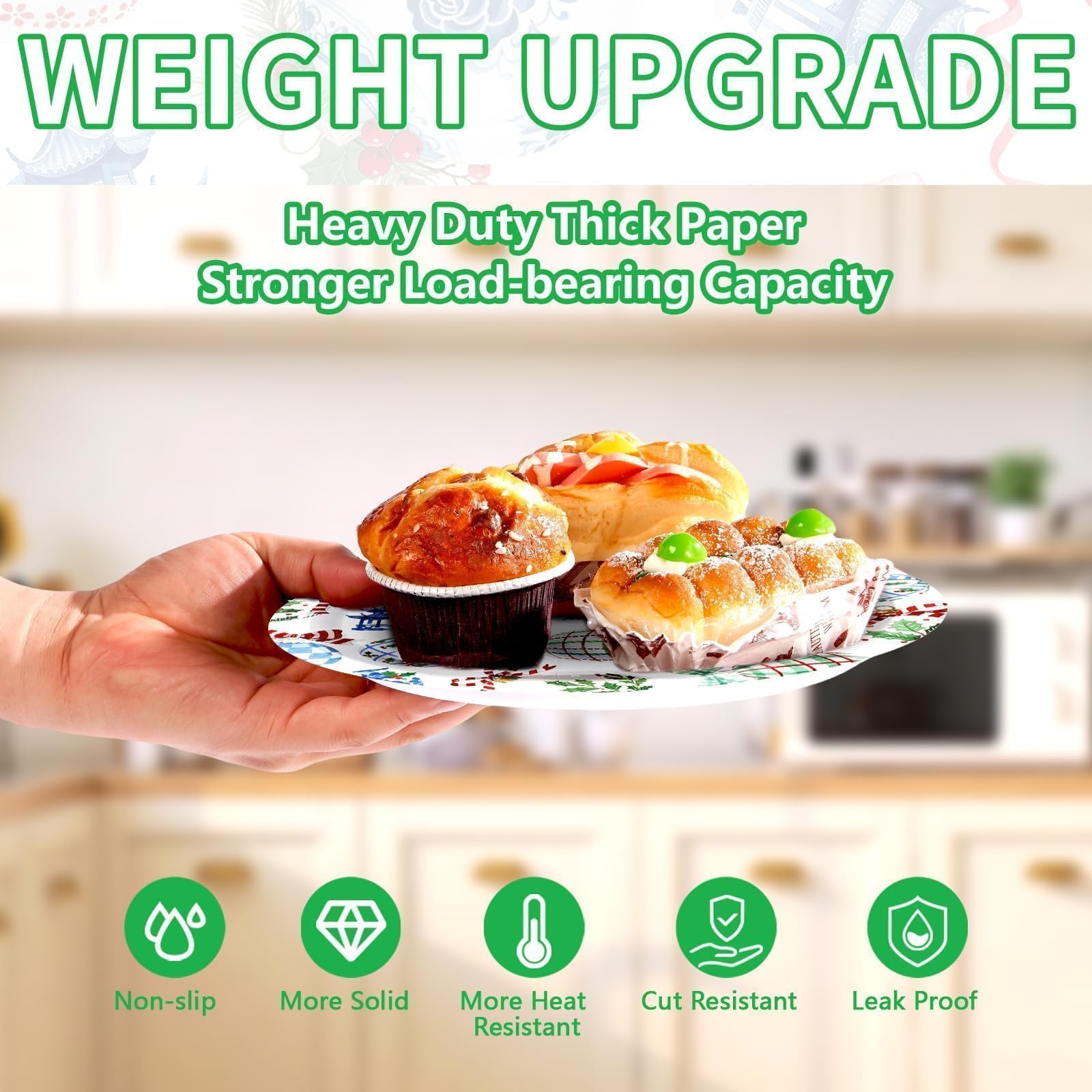 50 Pcs 10-inch Christmas Bauble Party Paper Plates - Grencian