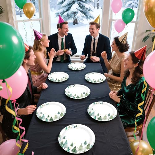 50 Pcs 10-inch Christmas Tree Party Paper Plates - Grencian