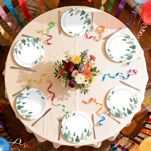 50 Pcs 10-inch Christmas Tree Party Paper Plates - Grencian