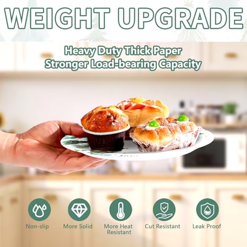 50 Pcs 10-inch Christmas Tree Party Paper Plates - Grencian