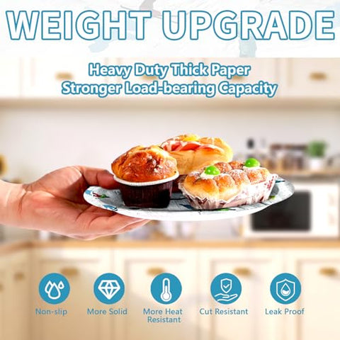 50 Pcs 10-inch Winter Ski Party Paper Plates - Grencian