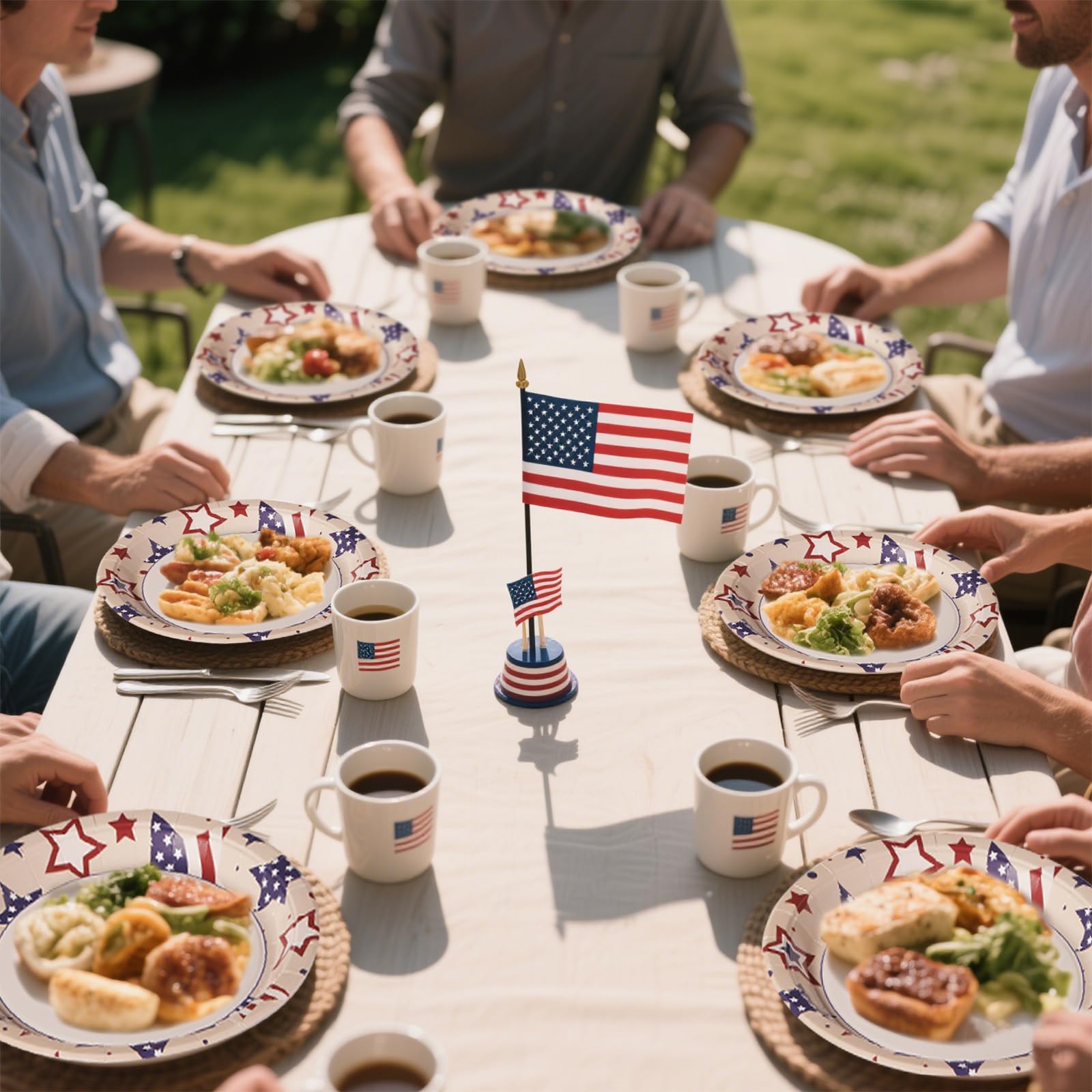 50 Pcs 4th of July Stars Party Paper Plates - Grencian