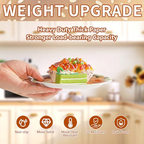 50 Pcs 7-inch Hamburger Party Paper Plates - Grencian