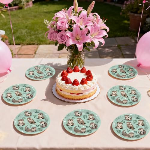 50 Pcs 7-inch Sea Otters Party Paper Plates - Grencian