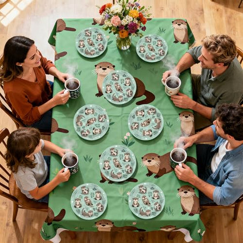 50 Pcs 7-inch Sea Otters Party Paper Plates - Grencian