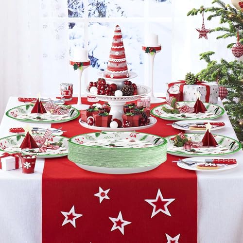 50 Pcs 9 Inch Berry Pine Cones Party Paper Plates - Grencian