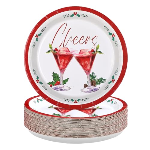 50 Pcs 9 Inch Cheers Cocktail Party Paper Plates - Grencian