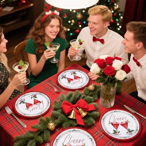 50 Pcs 9 Inch Cheers Cocktail Party Paper Plates - Grencian