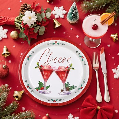 50 Pcs 9 Inch Cheers Cocktail Party Paper Plates - Grencian