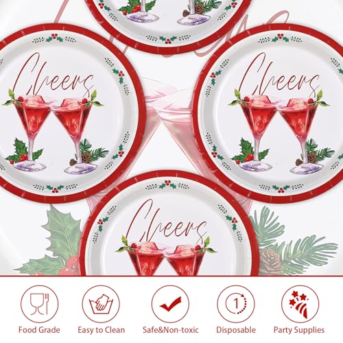 50 Pcs 9 Inch Cheers Cocktail Party Paper Plates - Grencian