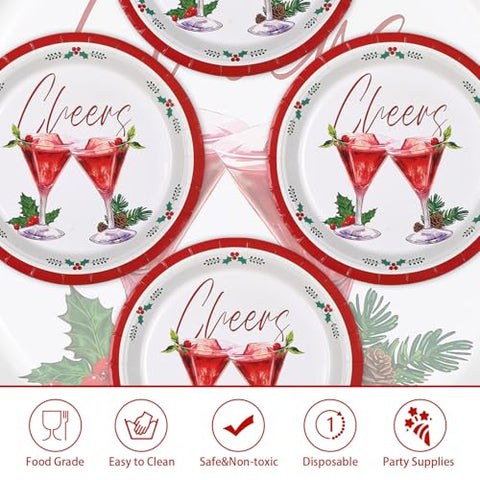 50 Pcs 9 Inch Cheers Cocktail Party Paper Plates - Grencian