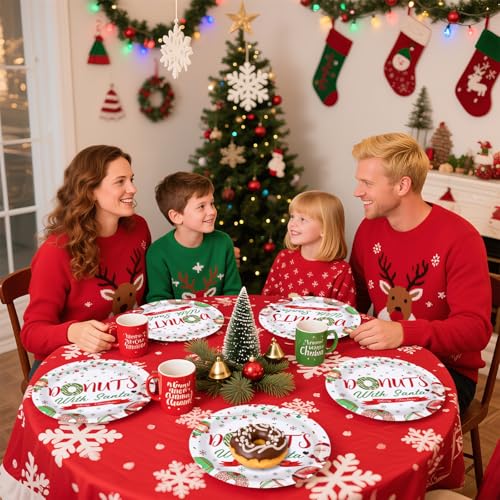 50 Pcs 9 Inch Christmas Donut Party Paper Plates - Grencian