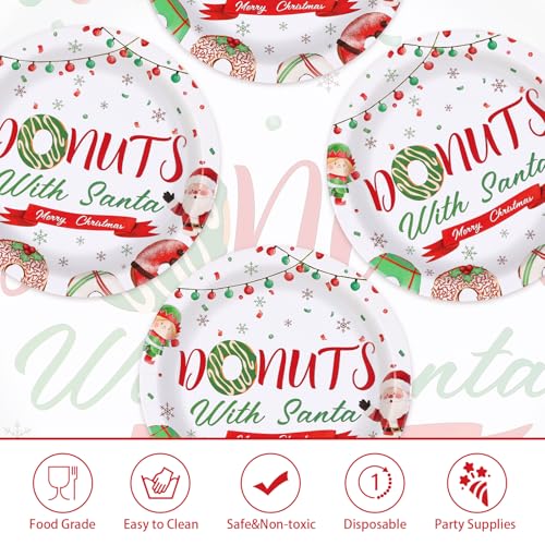 50 Pcs 9 Inch Christmas Donut Party Paper Plates - Grencian