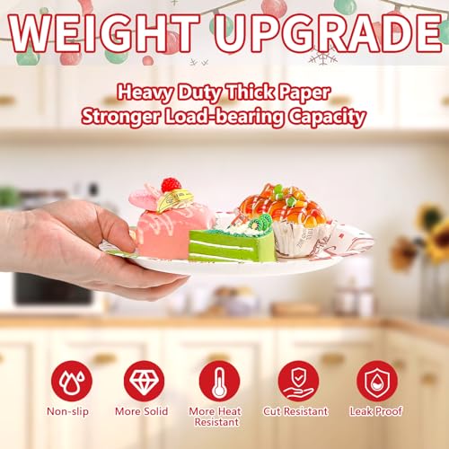 50 Pcs 9 Inch Christmas Donut Party Paper Plates - Grencian