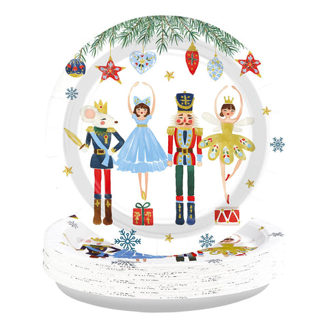 50 Pcs 9 Inch Christmas Nutcracker Party Paper Plates - Grencian