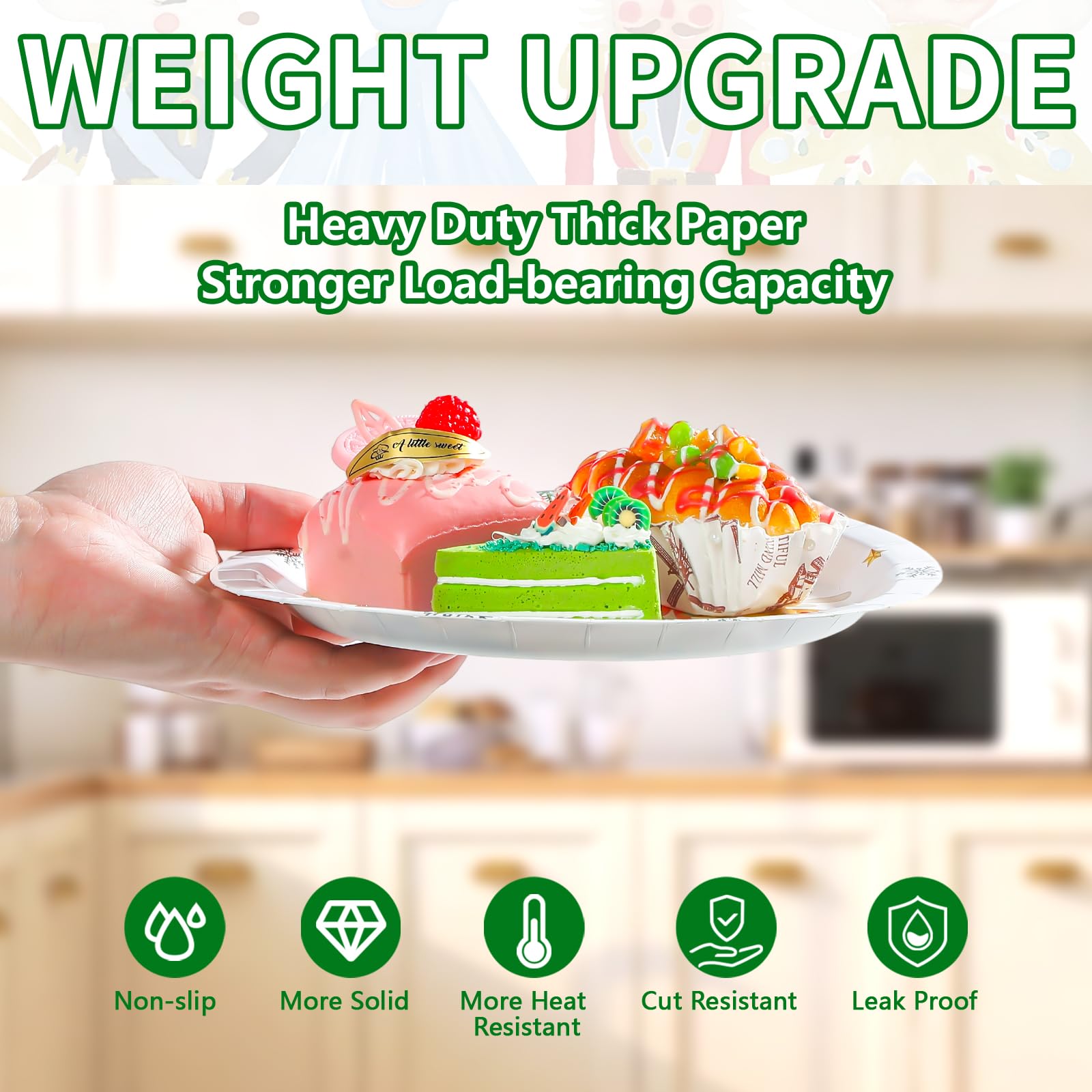 50 Pcs 9 Inch Christmas Nutcracker Party Paper Plates - Grencian