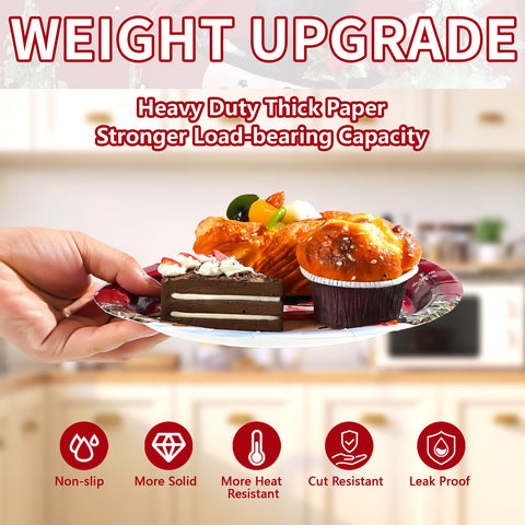 50 Pcs 9 Inch Christmas Snowman Party Paper Plates - Grencian